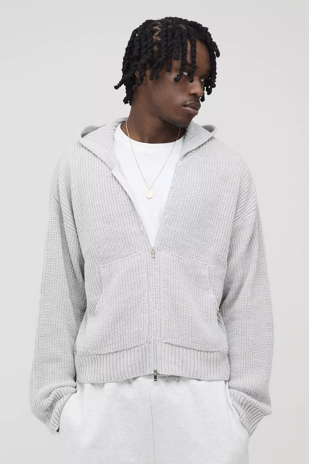 【DISCERNMENT】Andy Rib Knit Hoodie cmm18239_light grey_xl?$